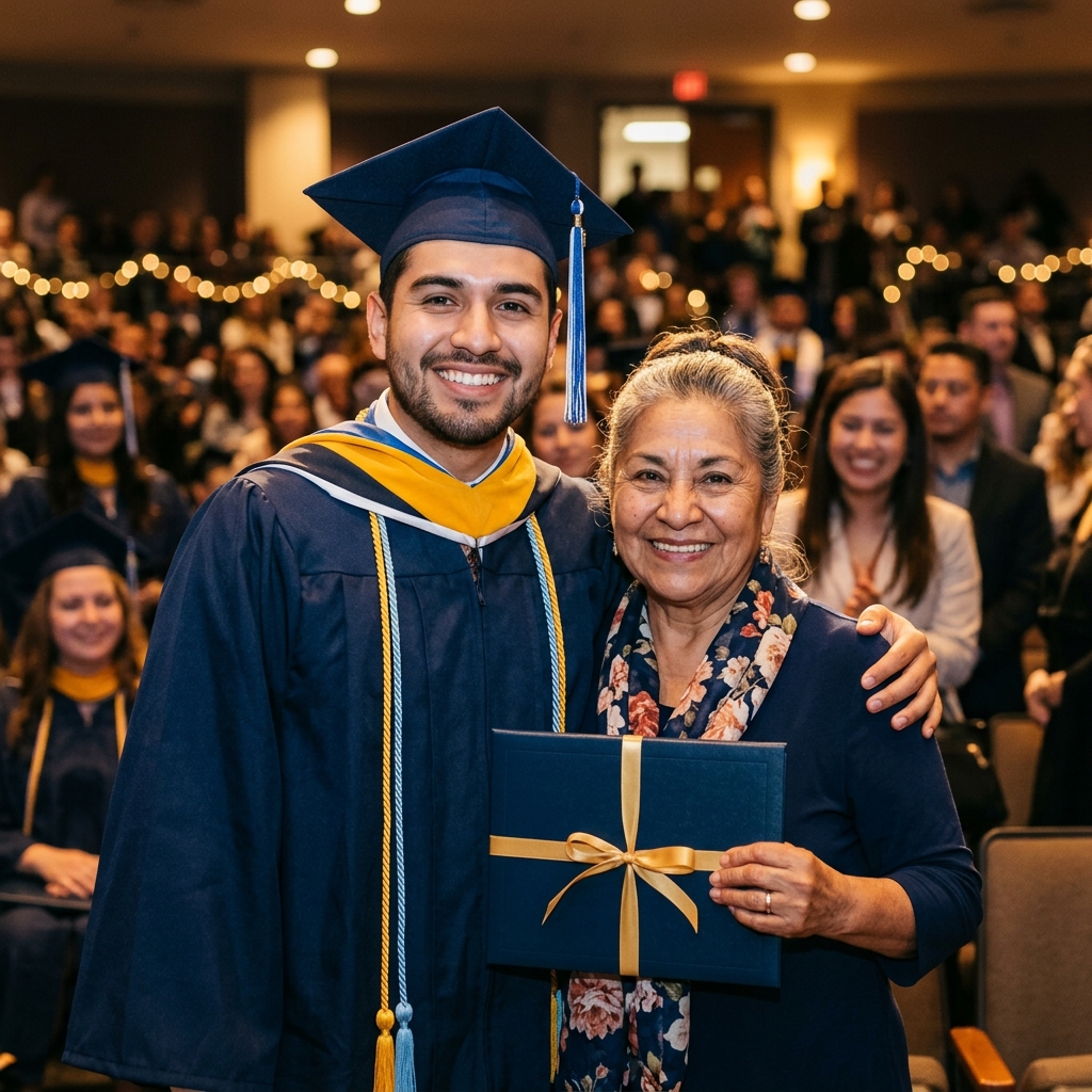 Graduación exitosa con la familia
